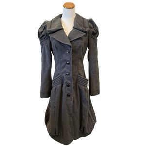 Mariagrazia Panizzi Women's Size 42 Gray Fitted Designer Coat Italy US M NWT